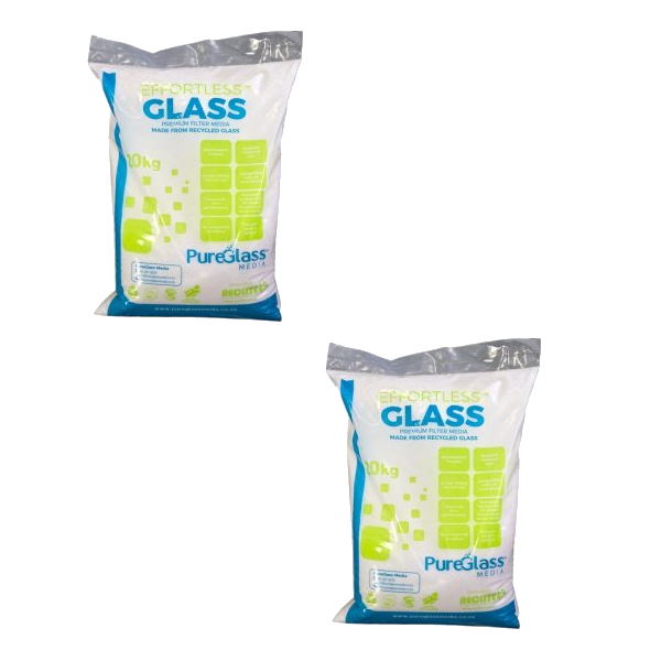 Aqua Max glass filter media 2 pack, 2 x 20kg recycled glass bags