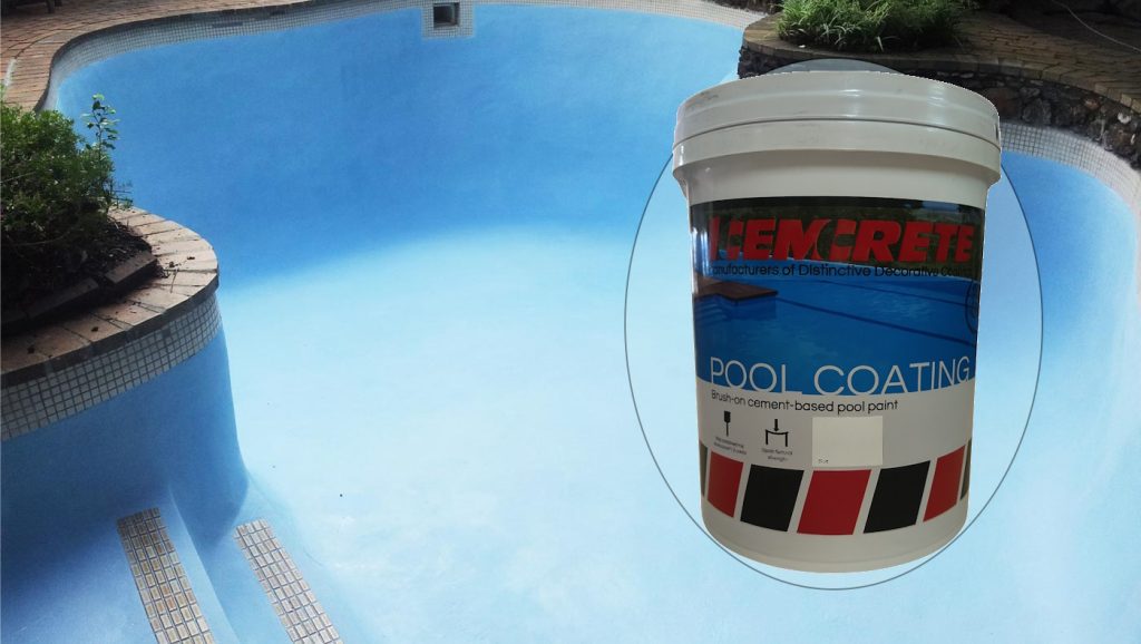 Empty swimming pool prepared for painting with Cemcrete Pool Coating in South Africa