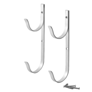 Aqua Max metal pool equipment hooks silver 2 pack