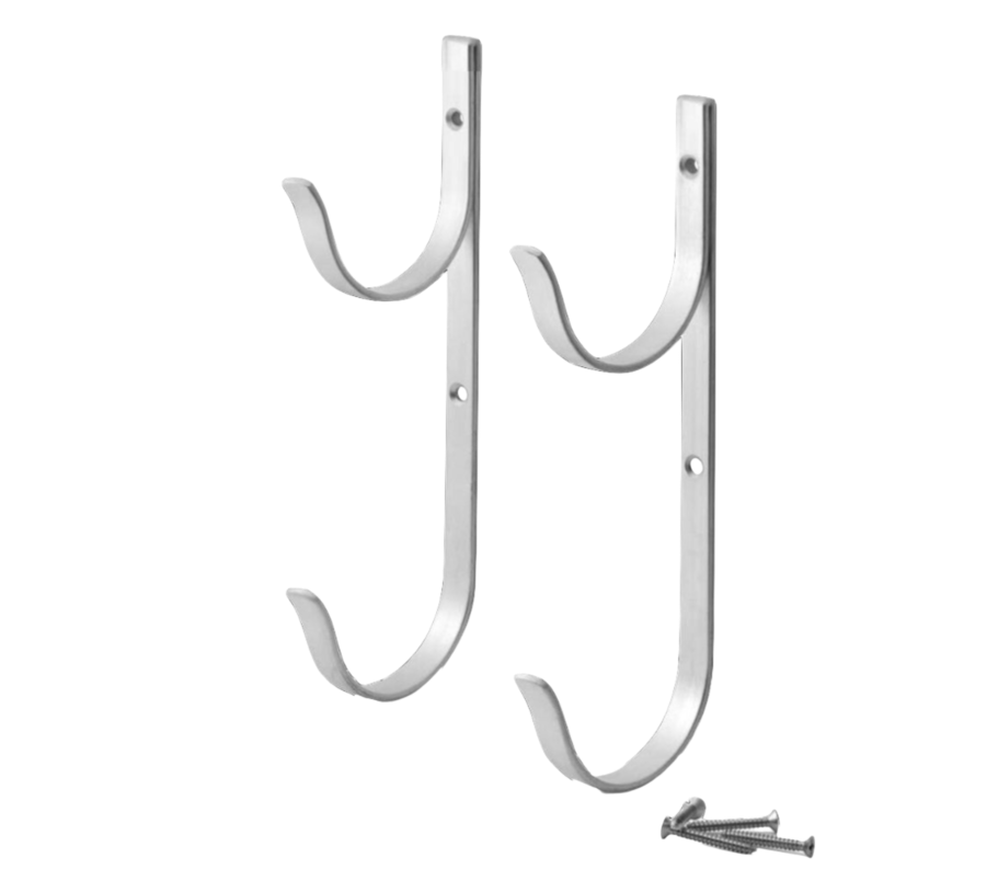 Aqua Max metal pool equipment hooks silver 2 pack