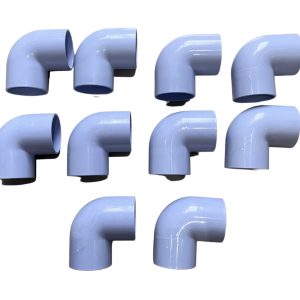 Aqua Max 50mm PVC Swimming Pool Fitting 10 Pack - 90Deg Elbow White