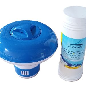 Aqua Max Pool Floating Pill Dispensor & 8x Chlorine Pills